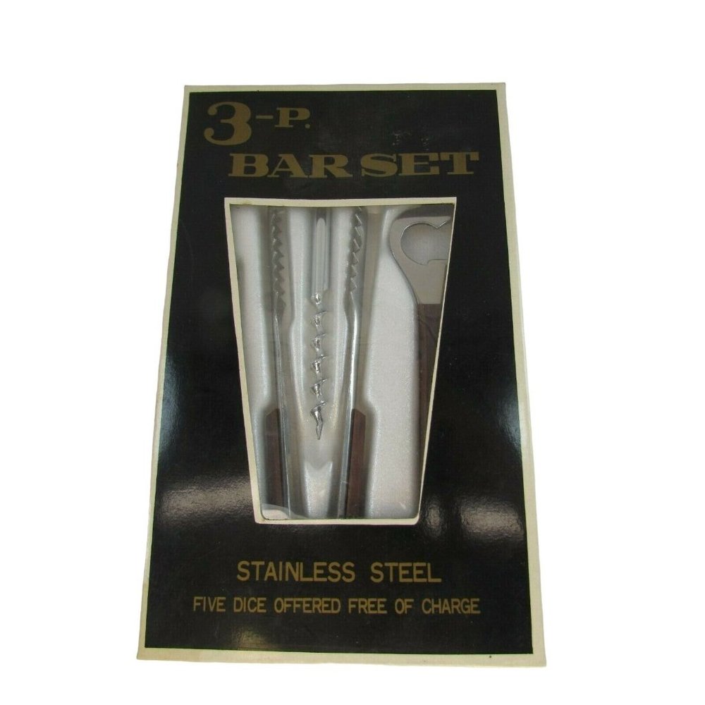 Kane Kutlery Japan Bar Set Dice Game Bottle Opener Corkscrew 33040 Vintage